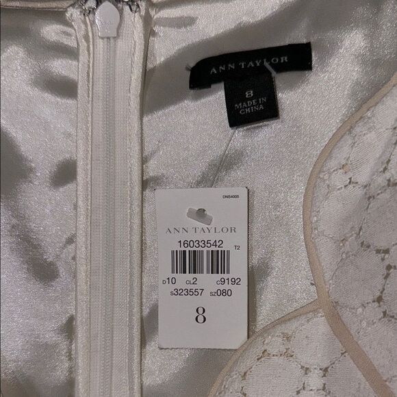 Ann Taylor White A-Line Mini Dress Cocktail - Picture 2 of 12
